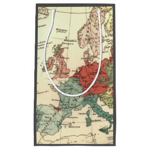 Europe Map Countries World Antique Small Gift Bag