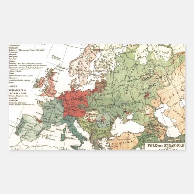 Europe Map Countries World Antique Sticker (Front)