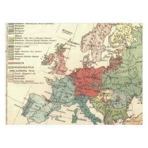 Europe Map Countries World Antique Tablecloth
