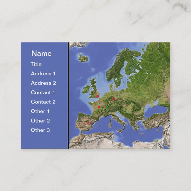 Europe map, customizable! business card (Front)