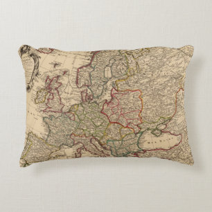 Europe map decorative pillow