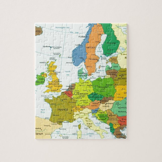 Europe map jigsaw puzzle (Vertical)