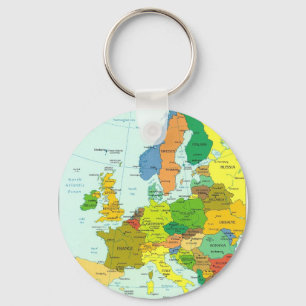 Europe map keychain