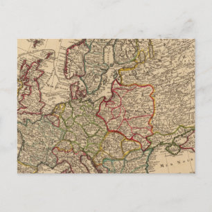 Europe map postcard