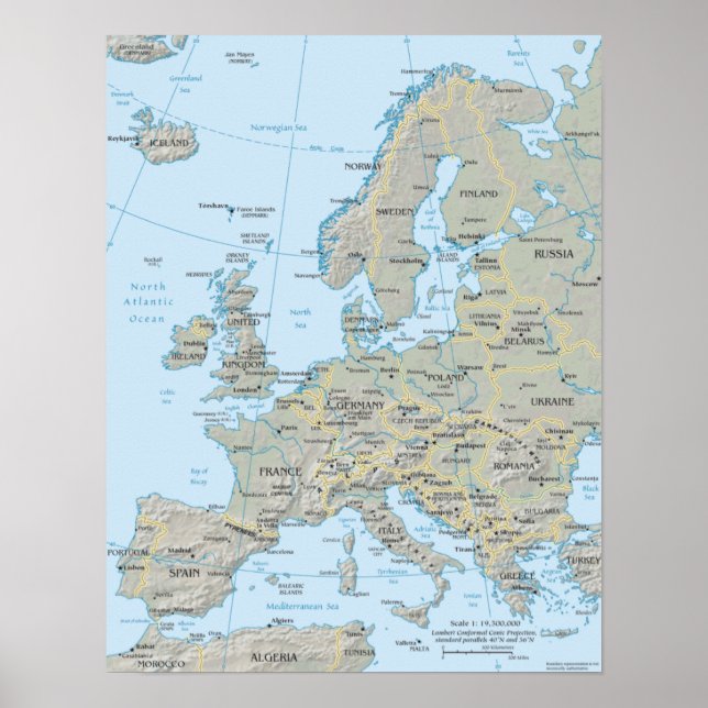 Europe Map Poster (Front)