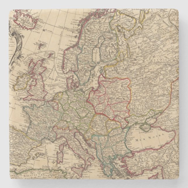 Europe map stone coaster (Front)