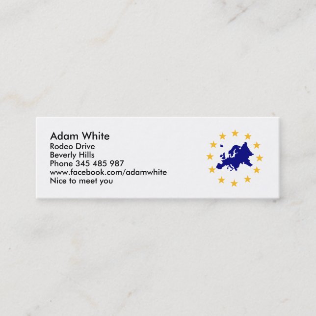 Europe Mini Business Card (Front)