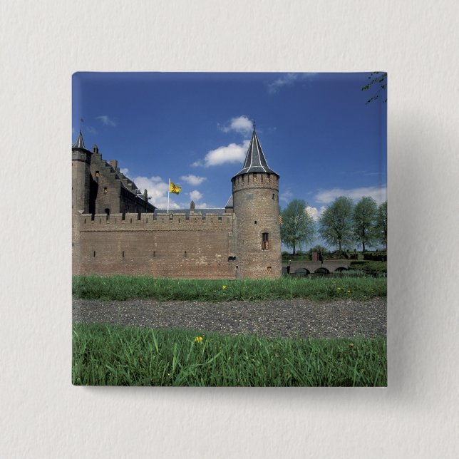 Europe, Netherlands, Muiden Muiden Castle 2 Inch Square Button (Front)