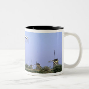 Europe, Netherlands, Zuid Holland, Kinderdijk. 2 Two-Tone Coffee Mug