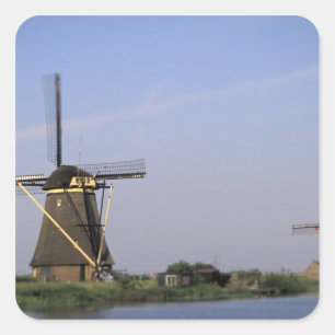 Europe, Netherlands, Zuid Holland, Kinderdijk. Square Sticker