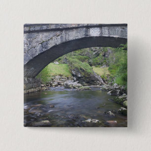 Europe, Norway. Stone Bridge enroute to Bergen 2 Inch Square Button