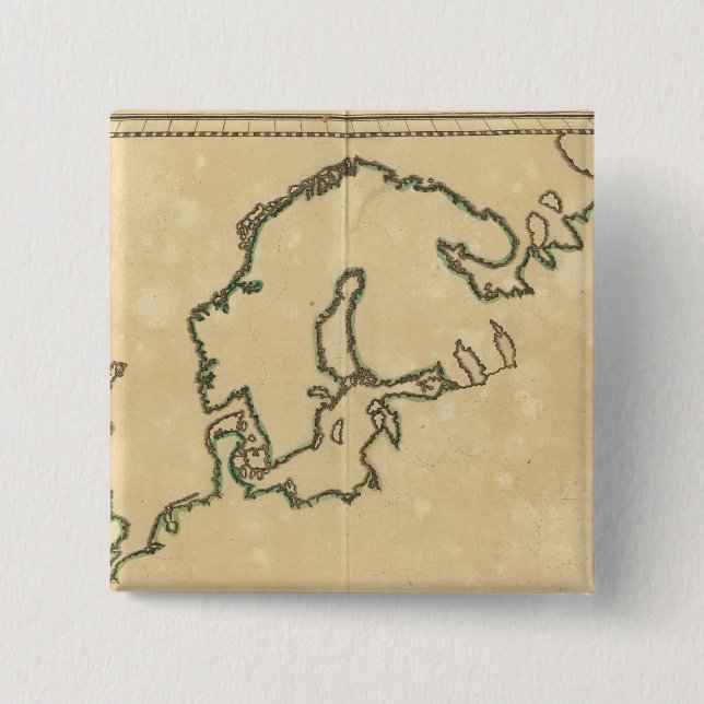 Europe Outline 2 Inch Square Button (Front)