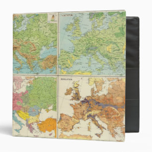 Europe physical features & population Map Binder