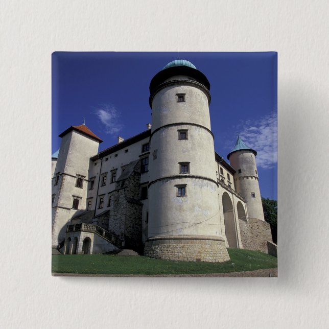 EUROPE, Poland, Carpathian Mts., Nowy Wisnicz 2 Inch Square Button (Front)