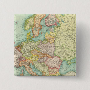 Europe political Map 2 Inch Square Button