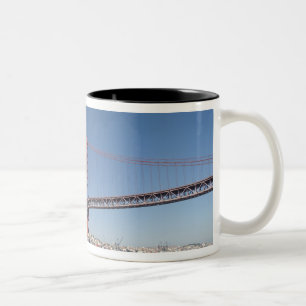 Europe, Portugal, Lisbon aka Lisboa). Ponte Two-Tone Coffee Mug