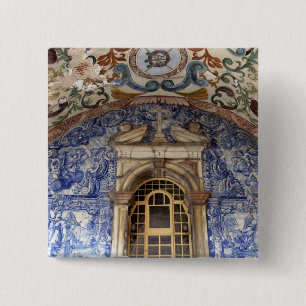 Europe, Portugal, Obidos. Colourful architectural 2 Inch Square Button