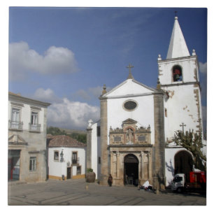 Europe, Portugal, Obidos. Santa Maria Church in Tile