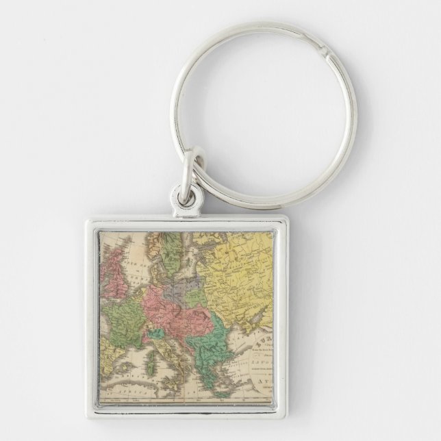 Europe Religion Atlas Map Keychain (Front)