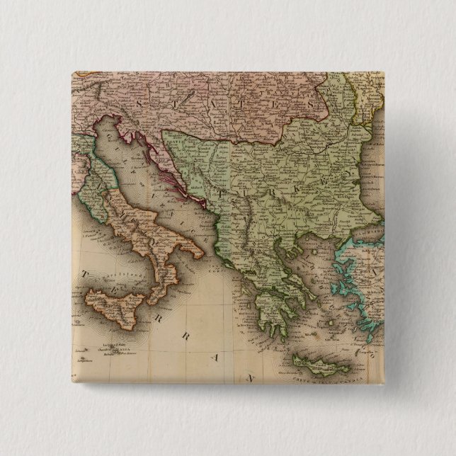 Europe south 2 inch square button (Front)