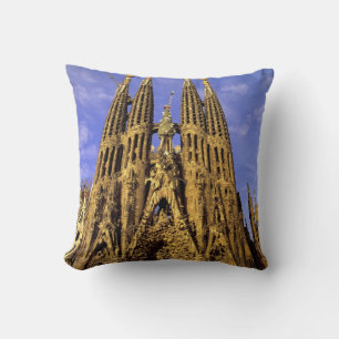Europe, Spain, Barcelona, Sagrada Familia Throw Pillow