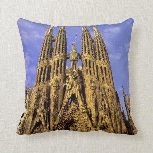 Europe, Spain, Barcelona, Sagrada Familia Throw Pillow