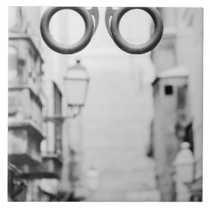 Europe, Spain, Mallorca. Eyeglass shop sign, Tile