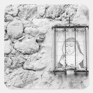 Europe, Spain, Mallorca. The Holy Wall, Square Sticker