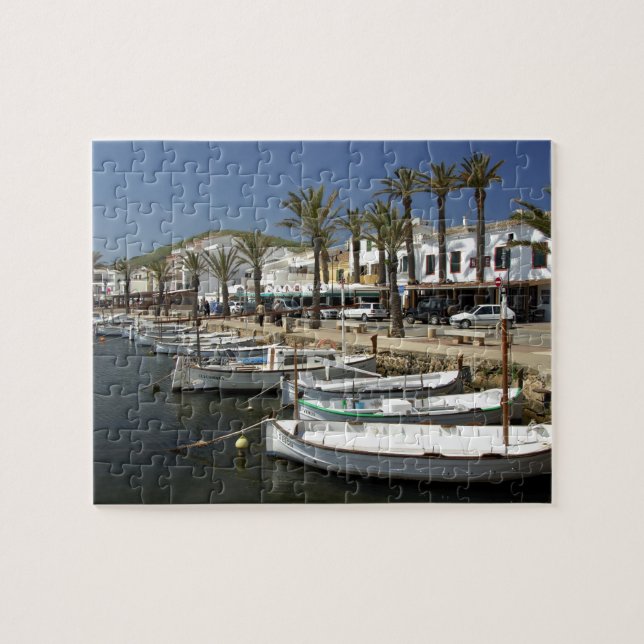 Europe, Spain, Minorca (aka Menorca). Fishing Jigsaw Puzzle (Horizontal)