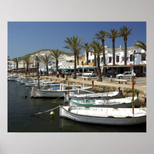 Europe, Spain, Minorca (aka Menorca). Fishing Poster