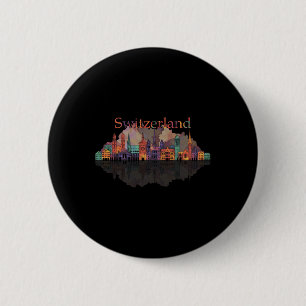 Europe Switzerland Alps Mountains Swiss Family Vac 2 Inch Round Button