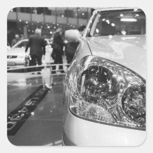 Europe, Switzerland, Geneva. Geneva Motor Show; 2 Square Sticker