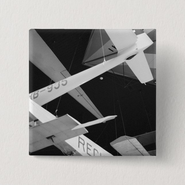 Europe, Switzerland, Lucerne. Aerial glider 2 Inch Square Button (Front)