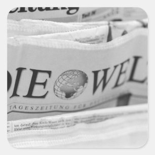 Europe, Switzerland, Lucerne. Die Welt The World Square Sticker
