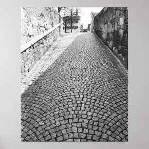 Europe, Switzerland, Zurich. Cobbled street, Poster