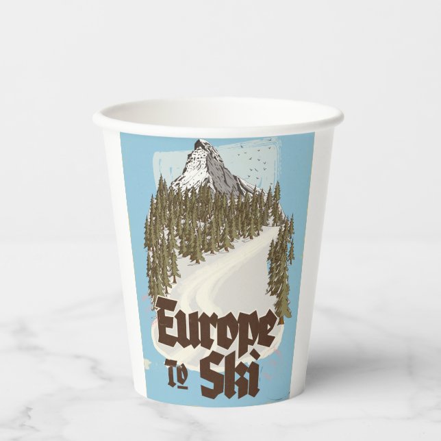 Europe To Ski Paper Cups (Front)