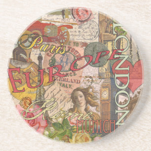 Europe Travel Vintage European Paris France Art Coaster