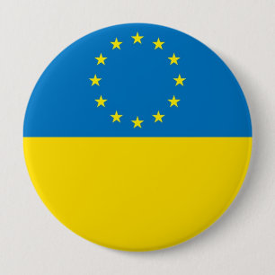 EUROPE UKRAINE 4 INCH ROUND BUTTON