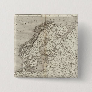 Europe uncolored map 2 inch square button