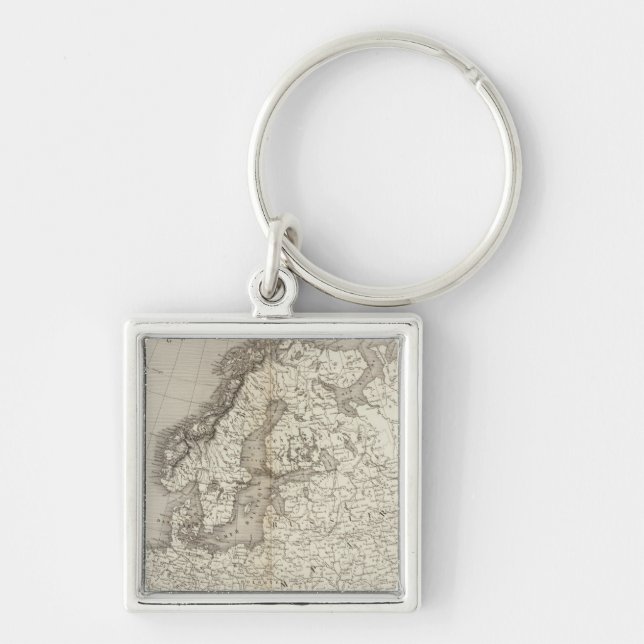 Europe uncolored map keychain (Front)