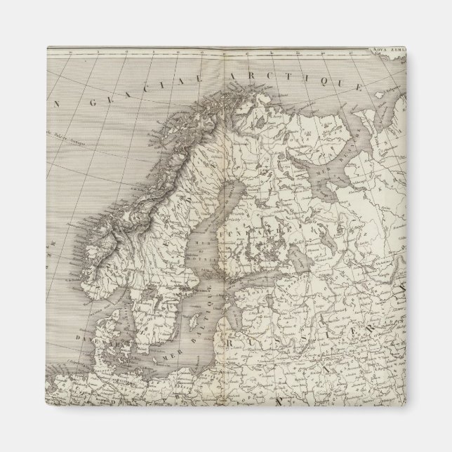 Europe uncolored map magnet (Front)