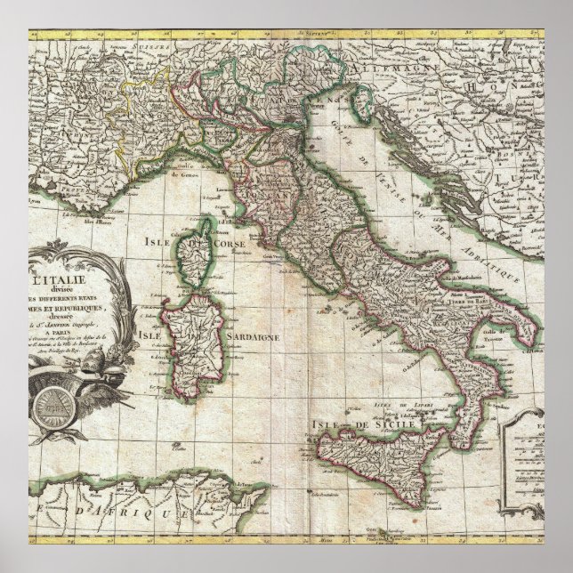 Europe Vintage Map Poster (Front)
