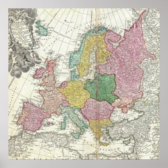 Europe Vintage Map Poster (Front)