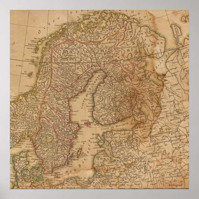 Europe Vintage Map Poster (Front)