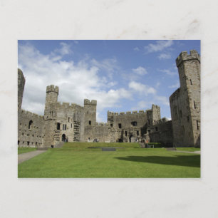 Europe, Wales, Caernarfon. Caernarfon Castle, Postcard