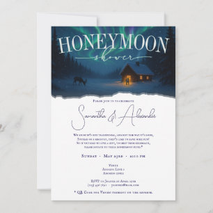 Europe Winter Aurora Borealis Honeymoon Shower Invitation