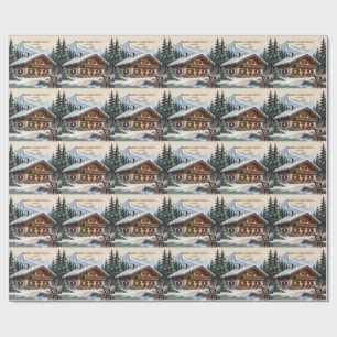 European Alpine Christmas- Snowy Mountain Winter Wrapping Paper