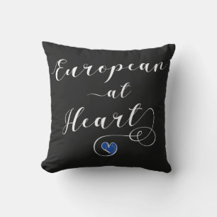 European at Heart, Europe, Europhile Outdoor Pillow