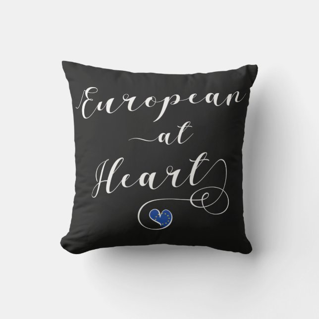 European at Heart, Europe, Europhile Outdoor Pillow (Front)