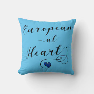European at Heart, Europe, Europhile Throw Pillow